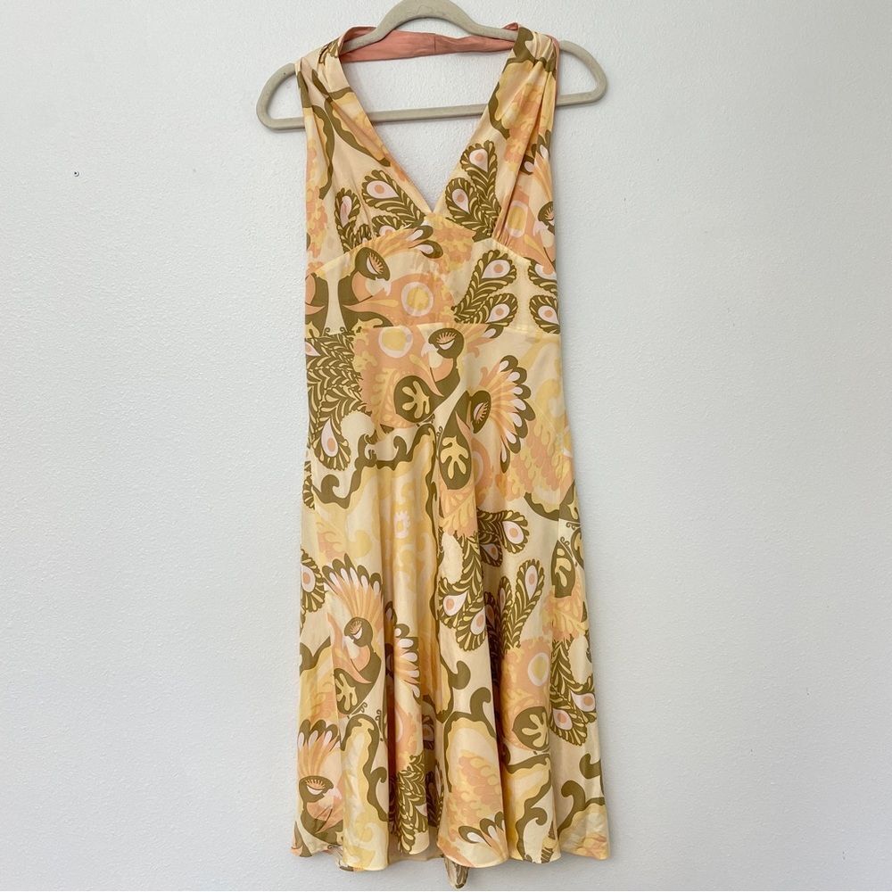 Vintage Laundry by Shelli Segal Silk Paisley Halter Dress